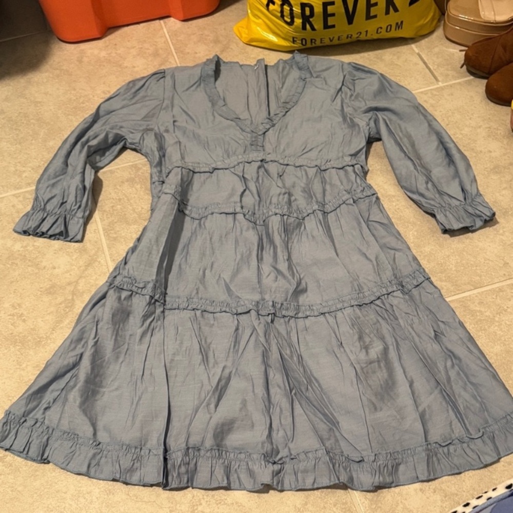 LOFT Blue Long Sleeve Dress